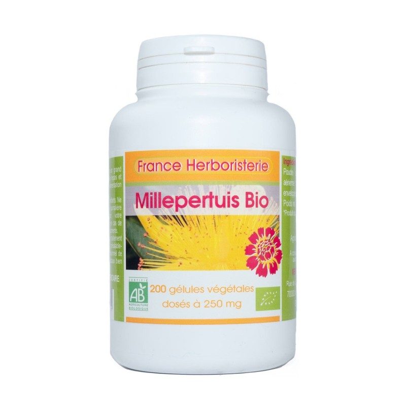 200 gélules MILLEPERTUIS BIO AB dosées à 250 mg. 200 gélules MILLEPERTUIS BIO AB dosées à 250 mg.