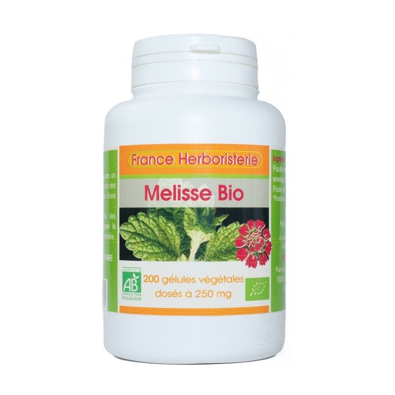 200 gélules MELISSE BIO AB dosées à 250 mg. 200 gélules MELISSE BIO AB dosées à 250 mg.