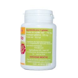 GELULES MYRTILLE BAIE 100 gélules dosées à 250 mg.