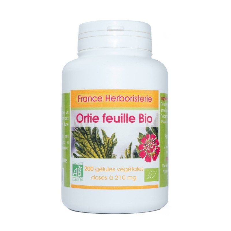 200 gélules ORTIE piquante BIO AB dosées à 210 mg. 200 gélules ORTIE piquante BIO AB dosées à 210 mg.