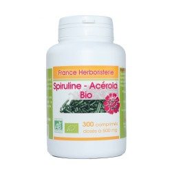 SPIRULINE+ ACEROLA ECOCERT 300 comprimés.