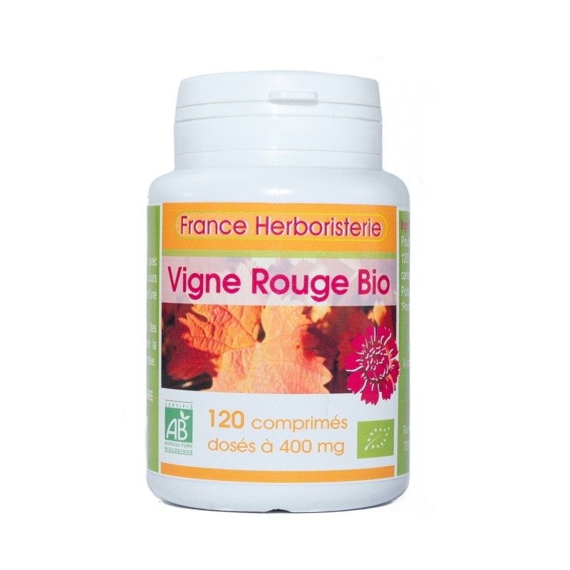 VIGNE ROUGE BIO AB dosées à 400 mg en comprimés. VIGNE ROUGE BIO AB dosées à 400 mg en comprimés.