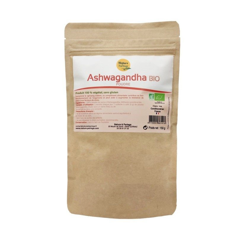 Ashwagandha Pulver bio Ecocert zertifiziert.