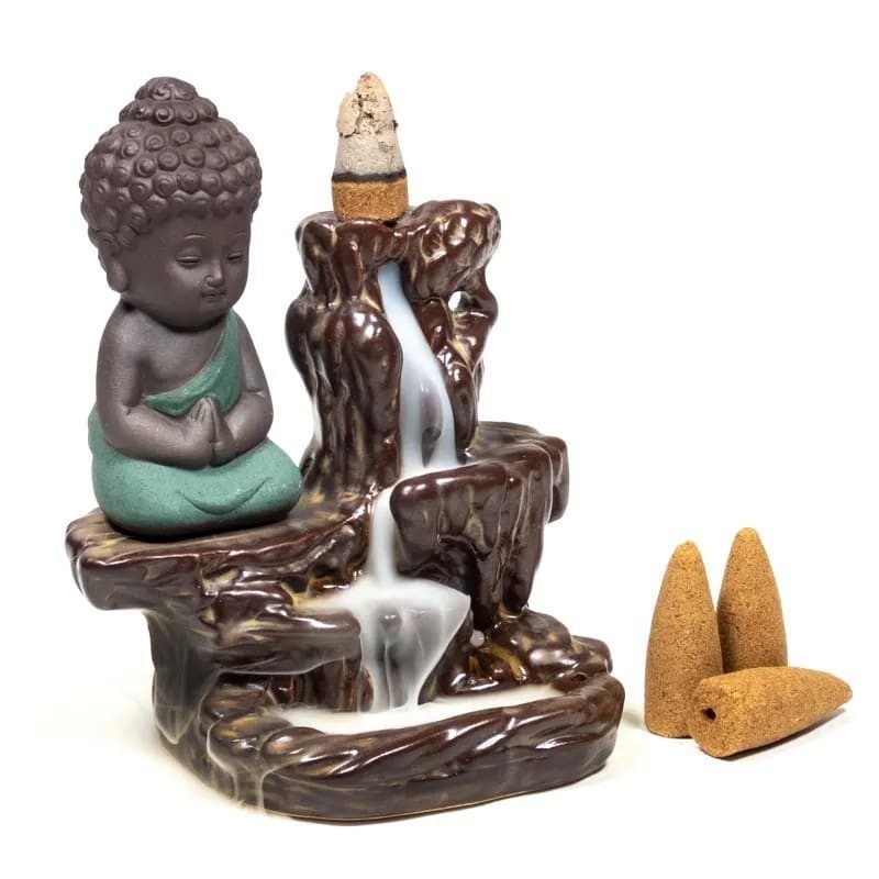 Brûleur d'encens à refoulement - petit Bouddha