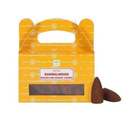 BOIS DE SANTAL (sandalwood) encens 24 cônes d'encens à refoulement