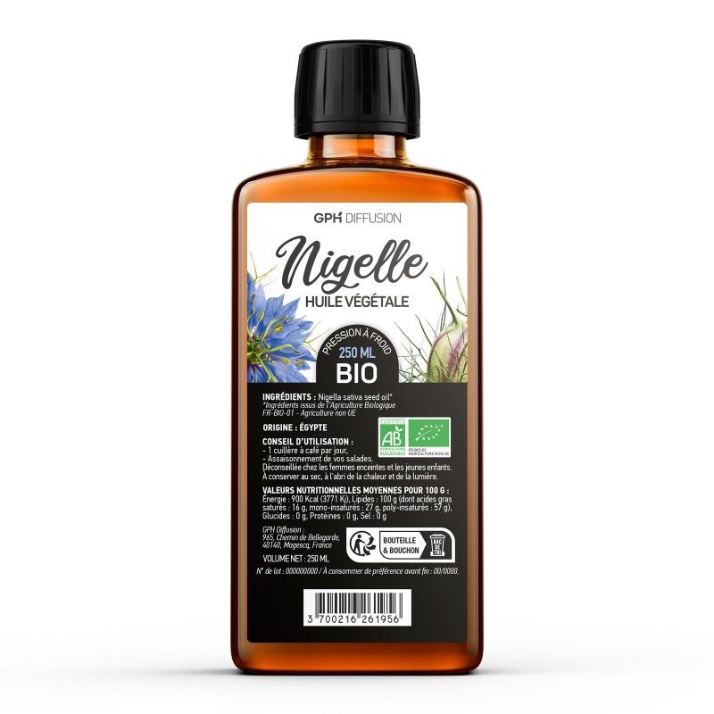 NIGELLE - Huile végétale BIO 250ml NIGELLE - Huile végétale BIO 250ml