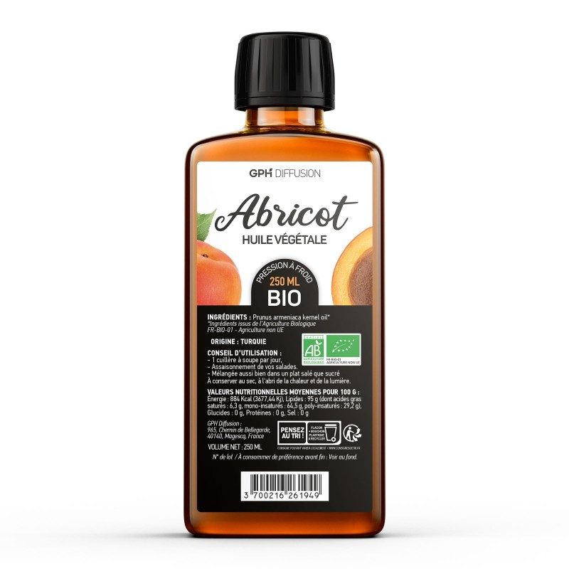 ABRICOT - Huile végétale BIO 250ml