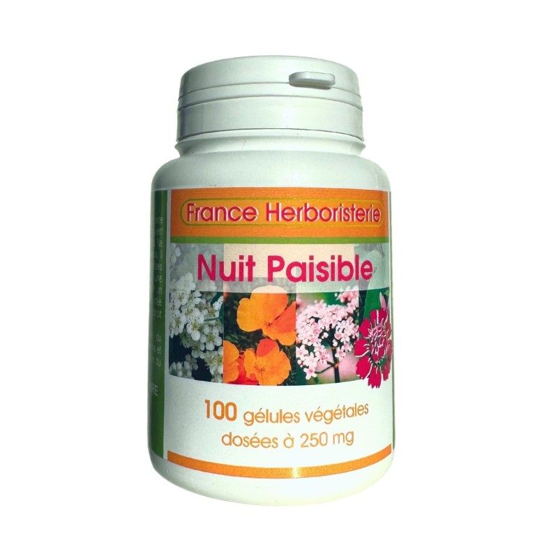 NUIT PAISIBLE 100 gélules 250 mg poudre pure - France-Herboristerie NUIT PAISIBLE 100 gélules 250 mg poudre pure - France-Herboristerie