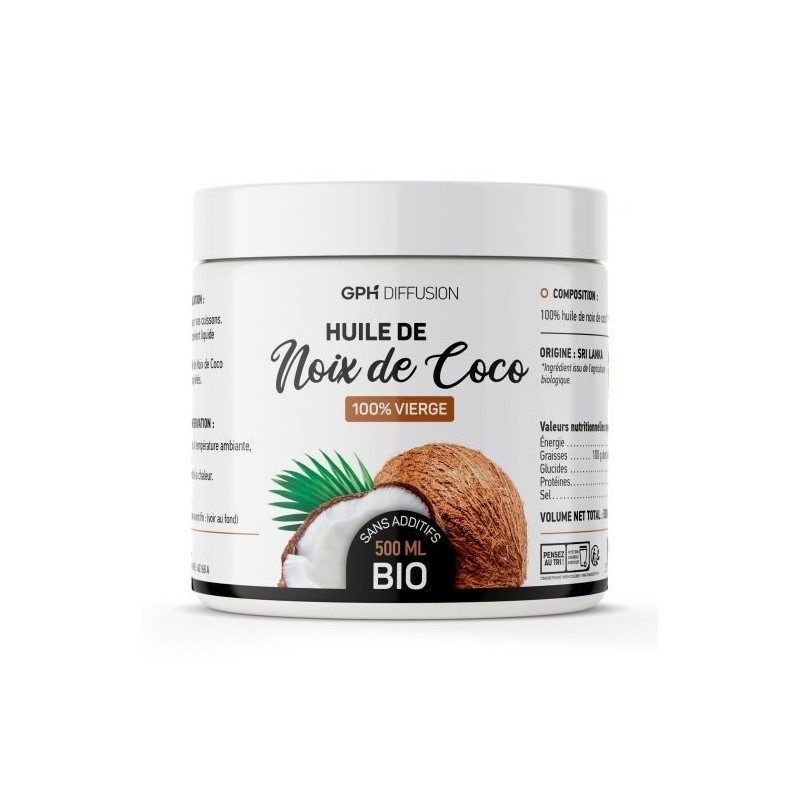 Huile de NOIX DE COCO BIO - Pot de 500 ml - 100% VIERGE