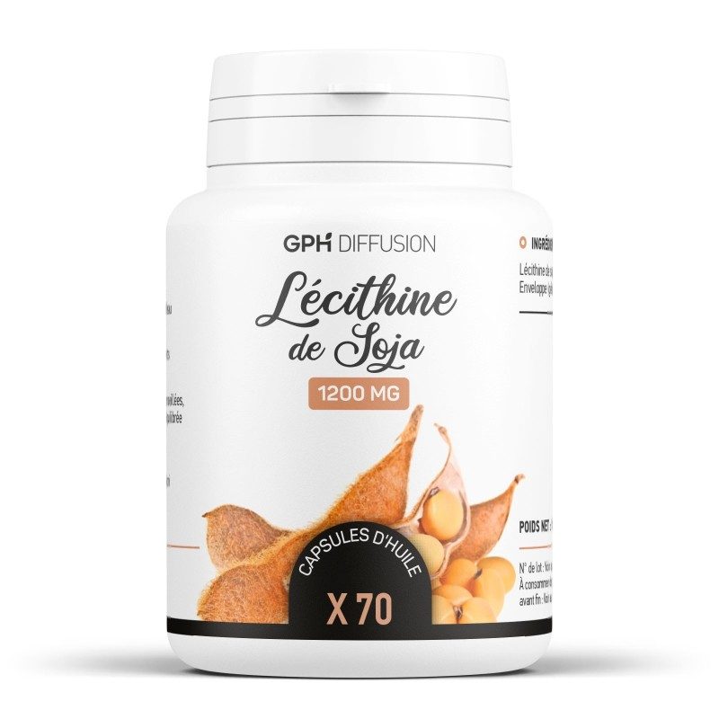 Capsules de Lécithine de Soja - 70 capsules dosées à 1200mg Capsules de Lécithine de Soja - 70 capsules dosées à 1200mg
