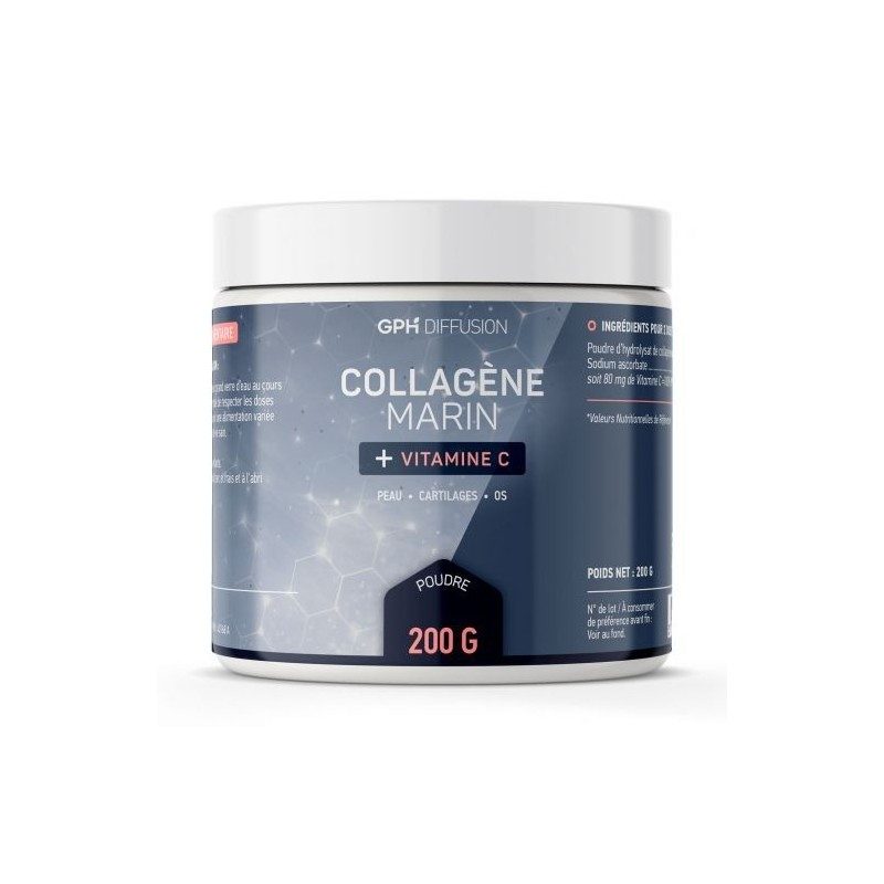 Collagène Marin + Vitamine C - Pot de 200 grammes de poudre Collagène Marin + Vitamine C - Pot de 200 grammes de poudre